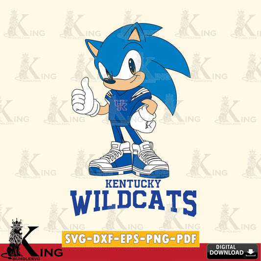 Hand-drawn style art of a Kentucky Wildcats sonic like football vector illustration for POD merchandise and apparel
