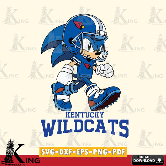 Digital clipart of Kentucky Wildcats Sonic Ready Football printable vector design for sublimation and crafts