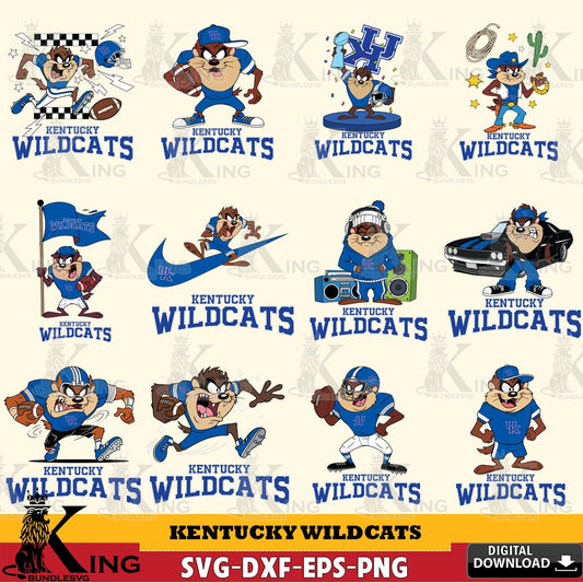 Kentucky Wildcats Taz Football NCAA Bundle SVG file, Cut file  , Digital Download , Instant Download, Taz svg, NCAA svg
