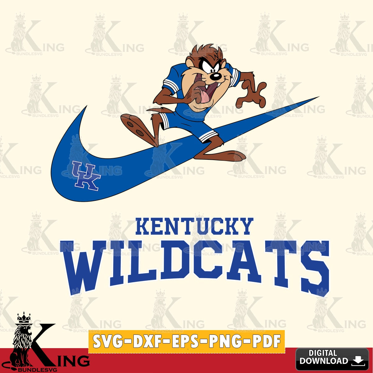 Kentucky Wildcats Taz Football Nike SVG file, Cut file  , Digital Download , Instant Download, Taz svg, NCAA svg