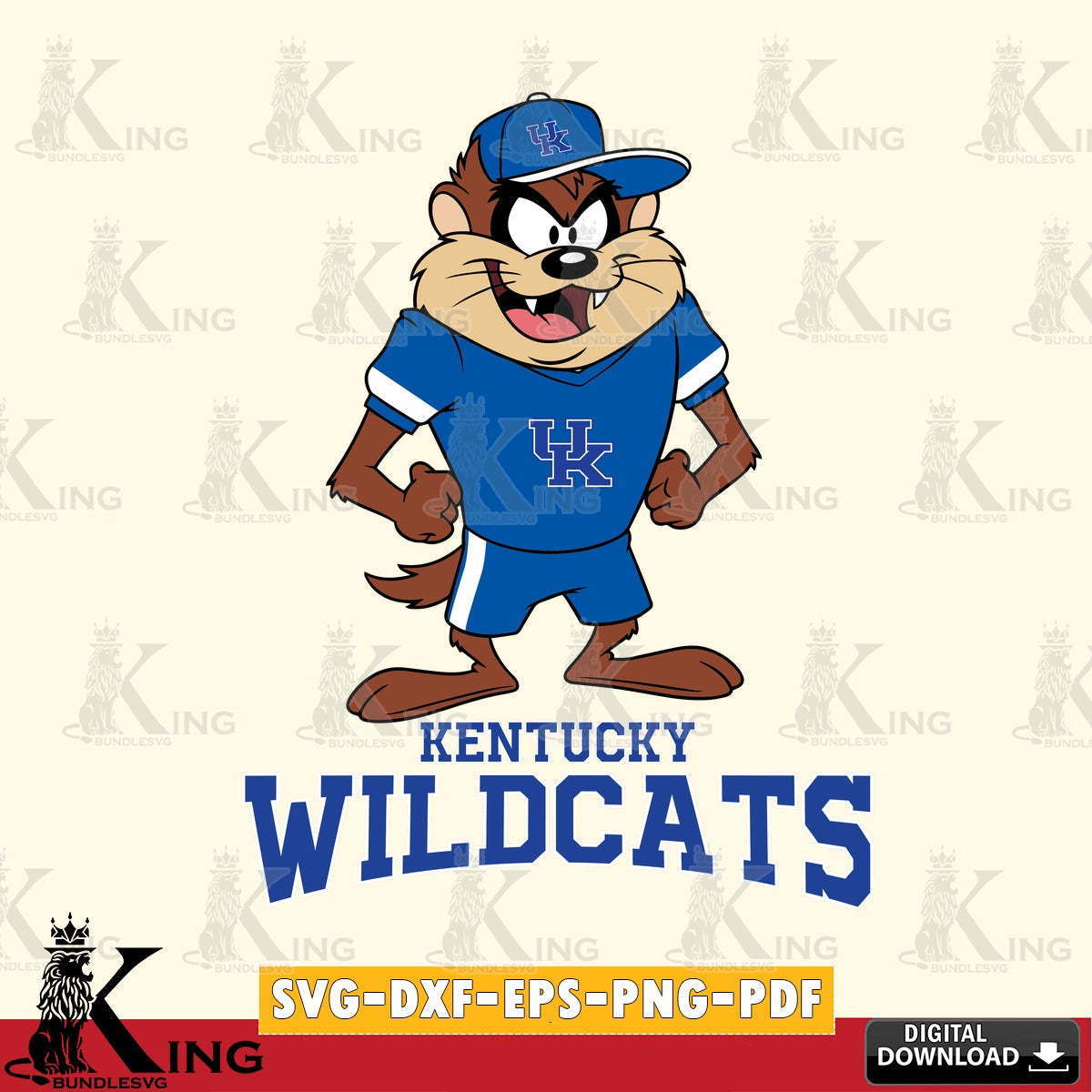 Kentucky Wildcats Taz Standing Pose SVG file, Cut file  , Digital Download , Instant Download, Taz svg, NCAA svg