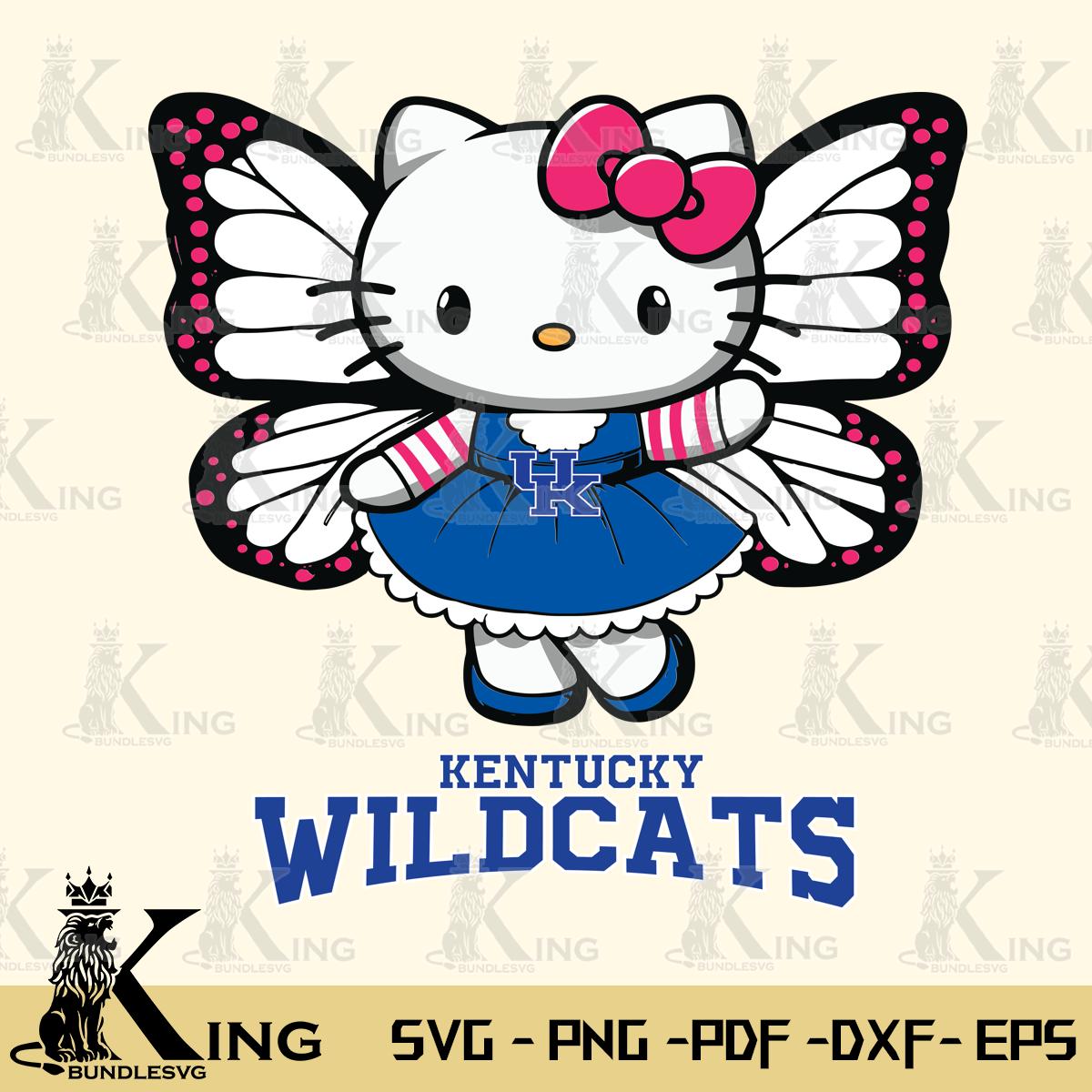 Kentucky Wildcats Whimsical Kitty Wings Svg Eps Dxf Png File, Digital Download