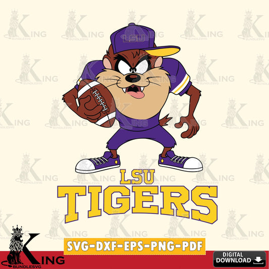 LSU Tigers Đồng phục bóng đá Taz SVG file, Cut file  , Digital Download , Instant Download, Taz svg, NCAA svg
