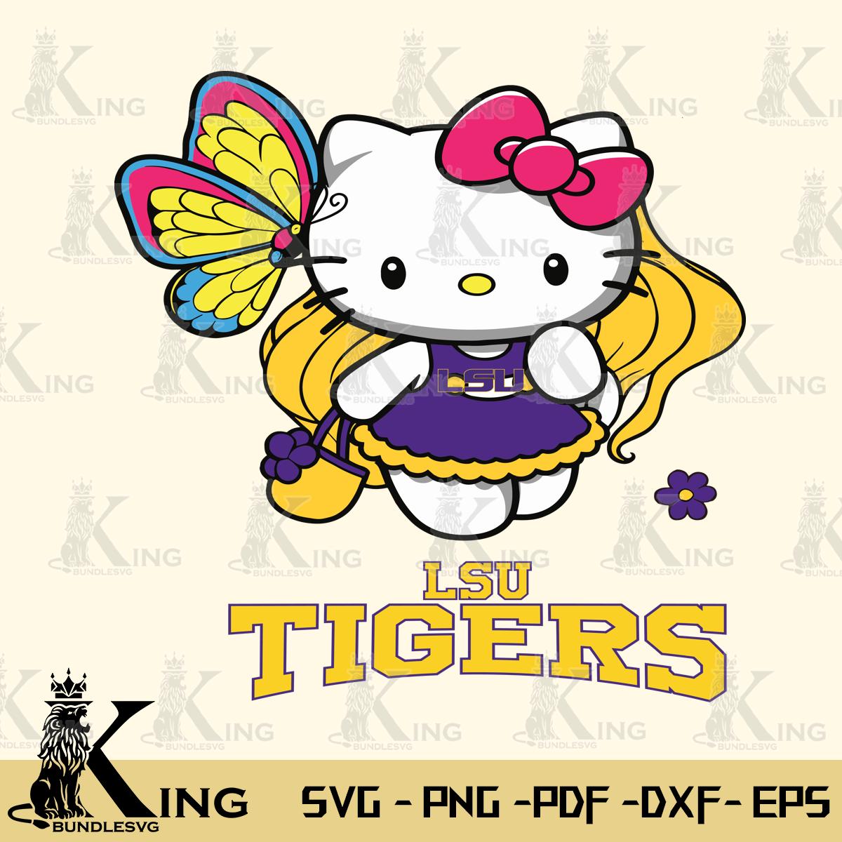 LSU Tigers Kitty Cartoon Svg Eps Dxf Png File, Digital Download