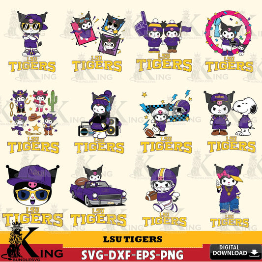 LSU Tigers Kuromi Football Jersey NCAA Bundle SVG file, Cricut, Cut file  , Digital Download , Instant Download, Sanrio svg, Clipart