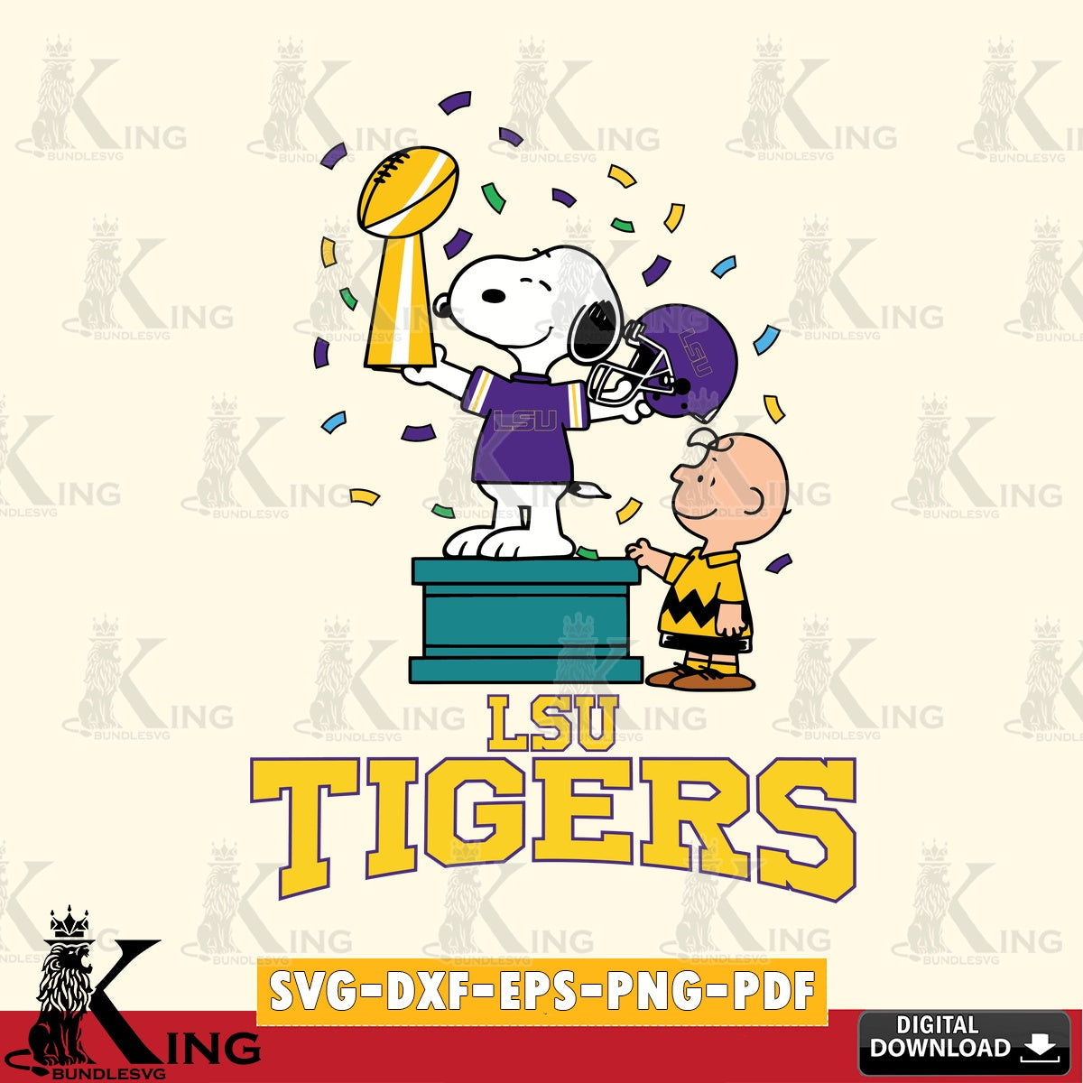 LSU Tigers Peanuts Winner SVG, Cricut, Cut file  , Digital Download , Instant Download, Peanuts svg, NCAA svg, Football svg, Sport svg