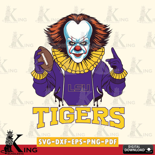 Beautiful illustration of an LSU Tigers Pennywise player football, versatile clip art for stickers, decals, and mugs.