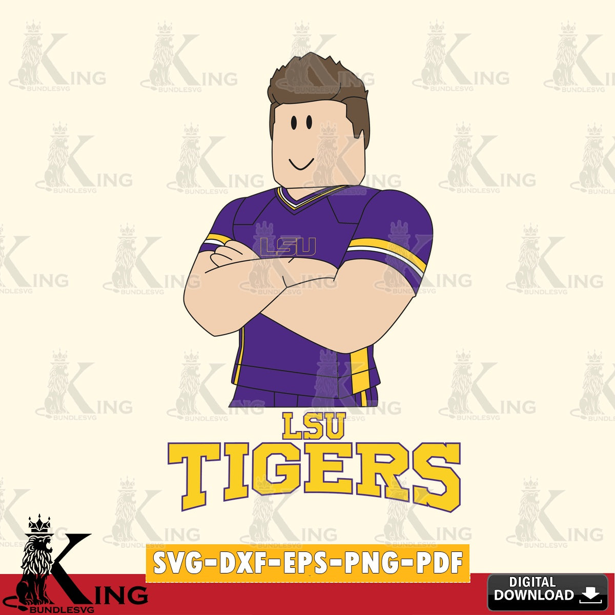 LSU Tigers Roblox Football SVG file , NCAA Cricut,  File cut , Digital Download , PDF File