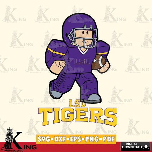 LSU Tigers Roblox Player Rugby SVG file , NCAA Cricut,  File cut , Digital Download , PDF File