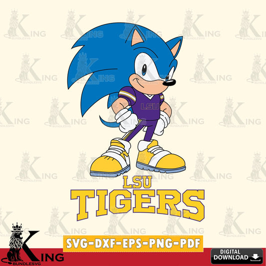 LSU Tigers Sonic Football Star Mascot SVG file, Vector , Digital Download , PDF File , Instant Download