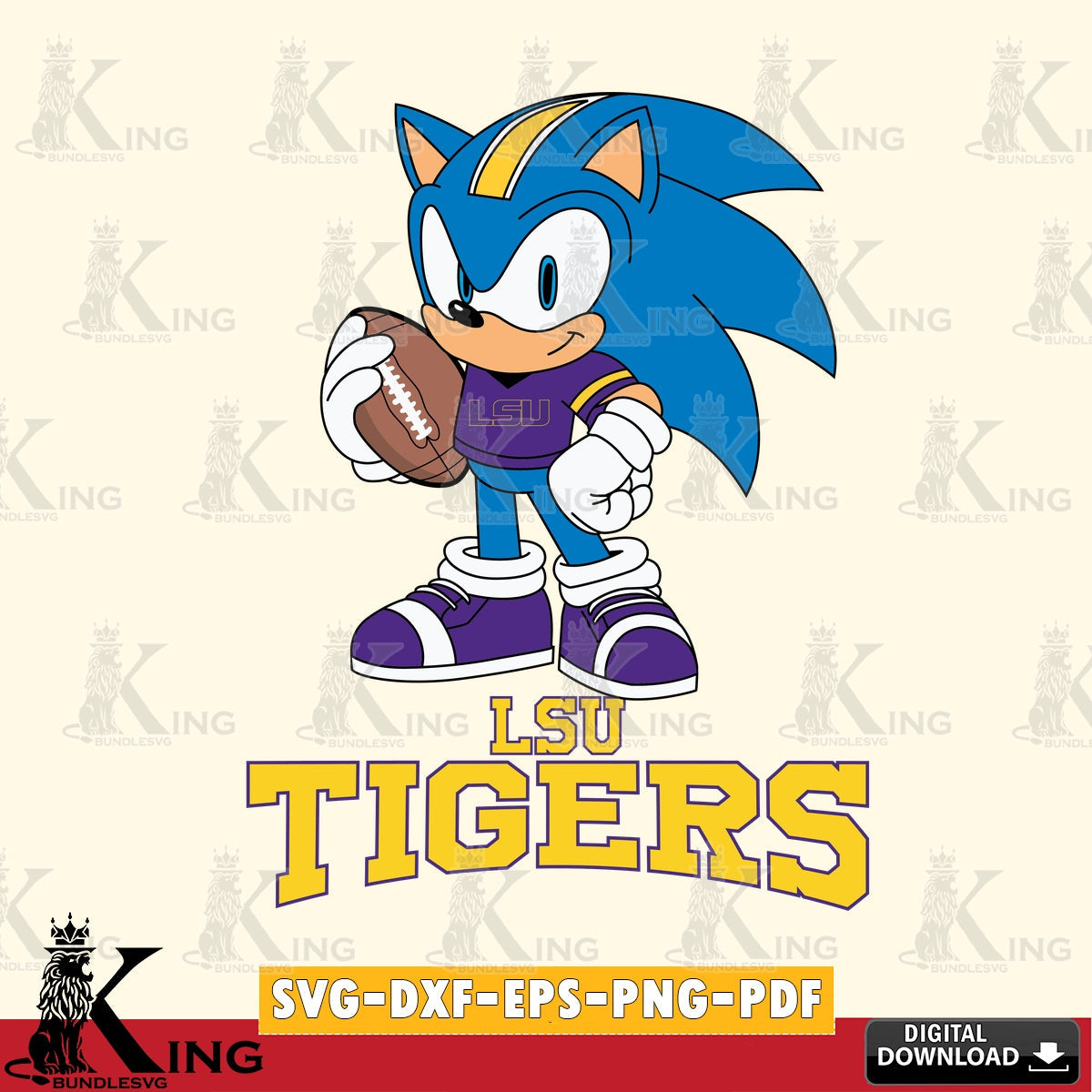 LSU Tigers Sonic Game Day Ready SVG file, Vector , Digital Download , PDF File , Instant Download