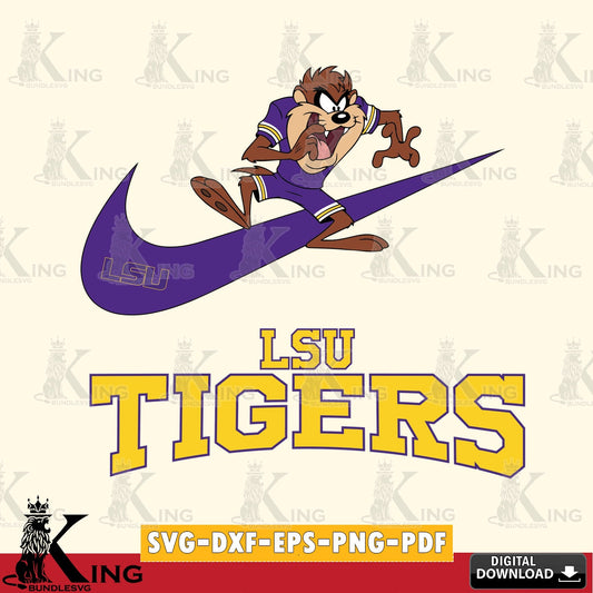 LSU Tigers Taz Football Nike SVG file, Cut file  , Digital Download , Instant Download, Taz svg, NCAA svg