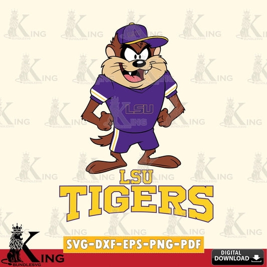 LSU Tigers Taz Standing Pose SVG file, Cut file  , Digital Download , Instant Download, Taz svg, NCAA svg