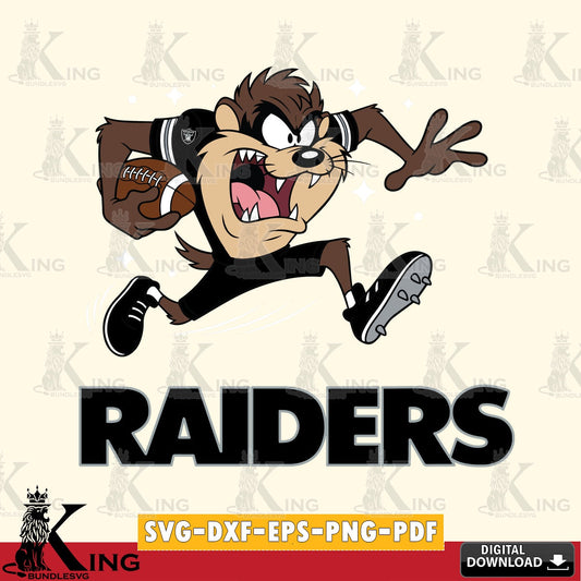 Las Vegas Raiders Angry Taz Football Cut file  , Digital Download , Instant Download, Looney Tunes svg, Football svg