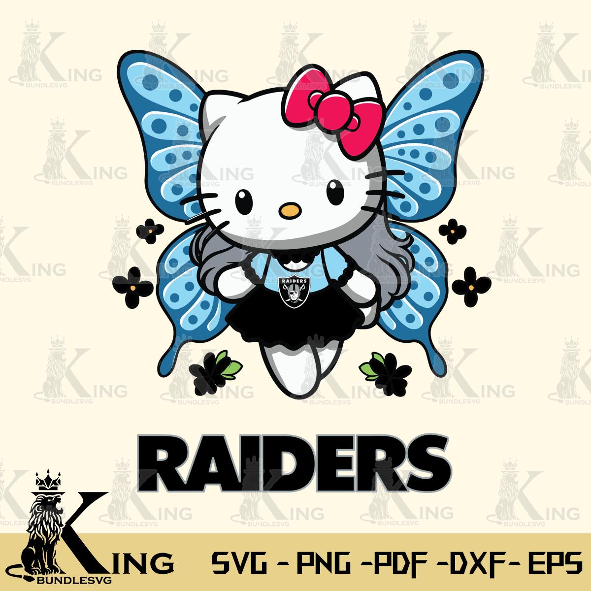 Las Vegas Raiders Butterfly Kitty Charm Svg Eps Dxf Png File, Digital Download