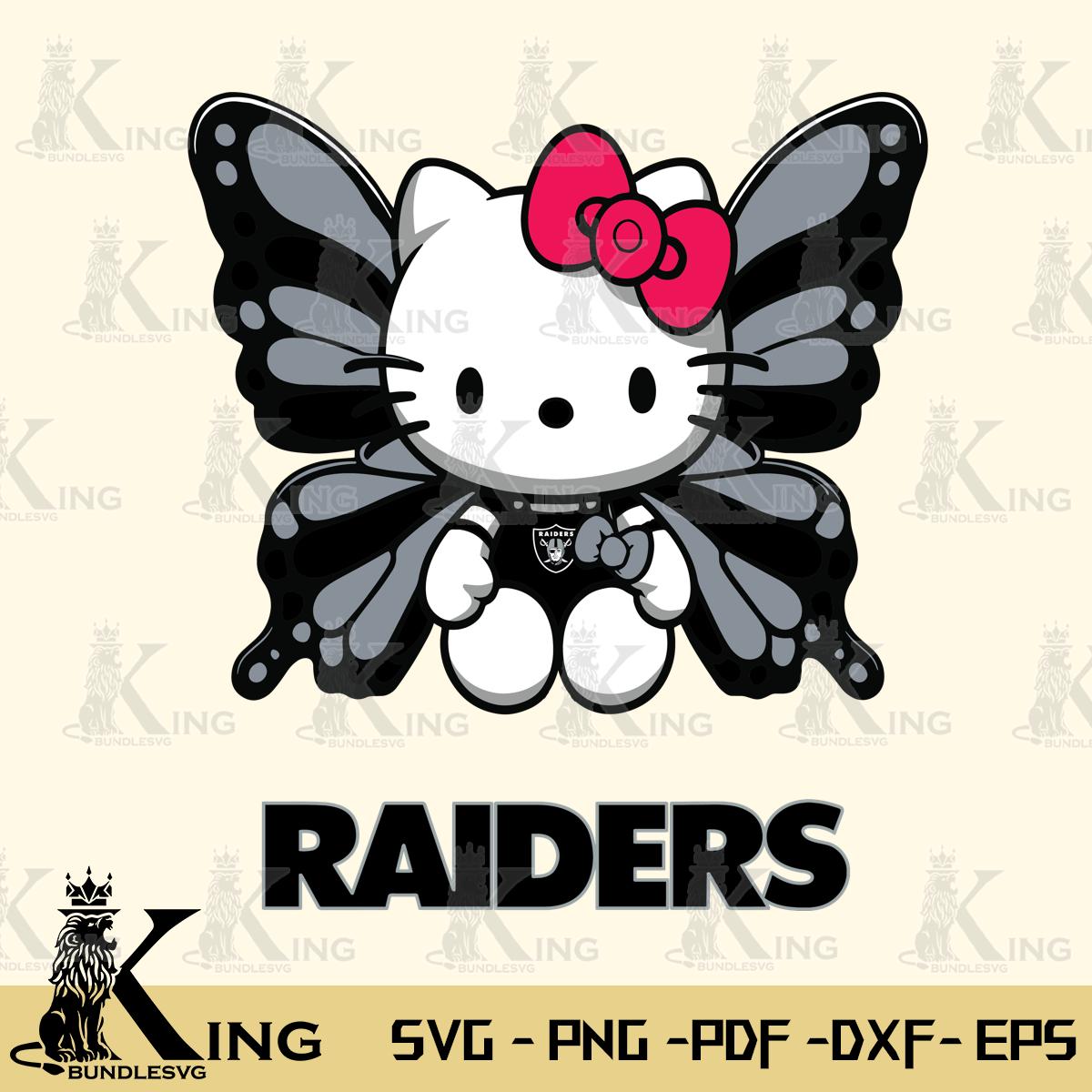 Las Vegas Raiders Butterfly Kitty Delight Svg Eps Dxf Png File, Digital Download