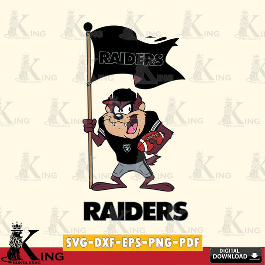 Las Vegas Raiders Football Taz Flag Art Cut file  , Digital Download , Instant Download, Looney Tunes svg, Football svg