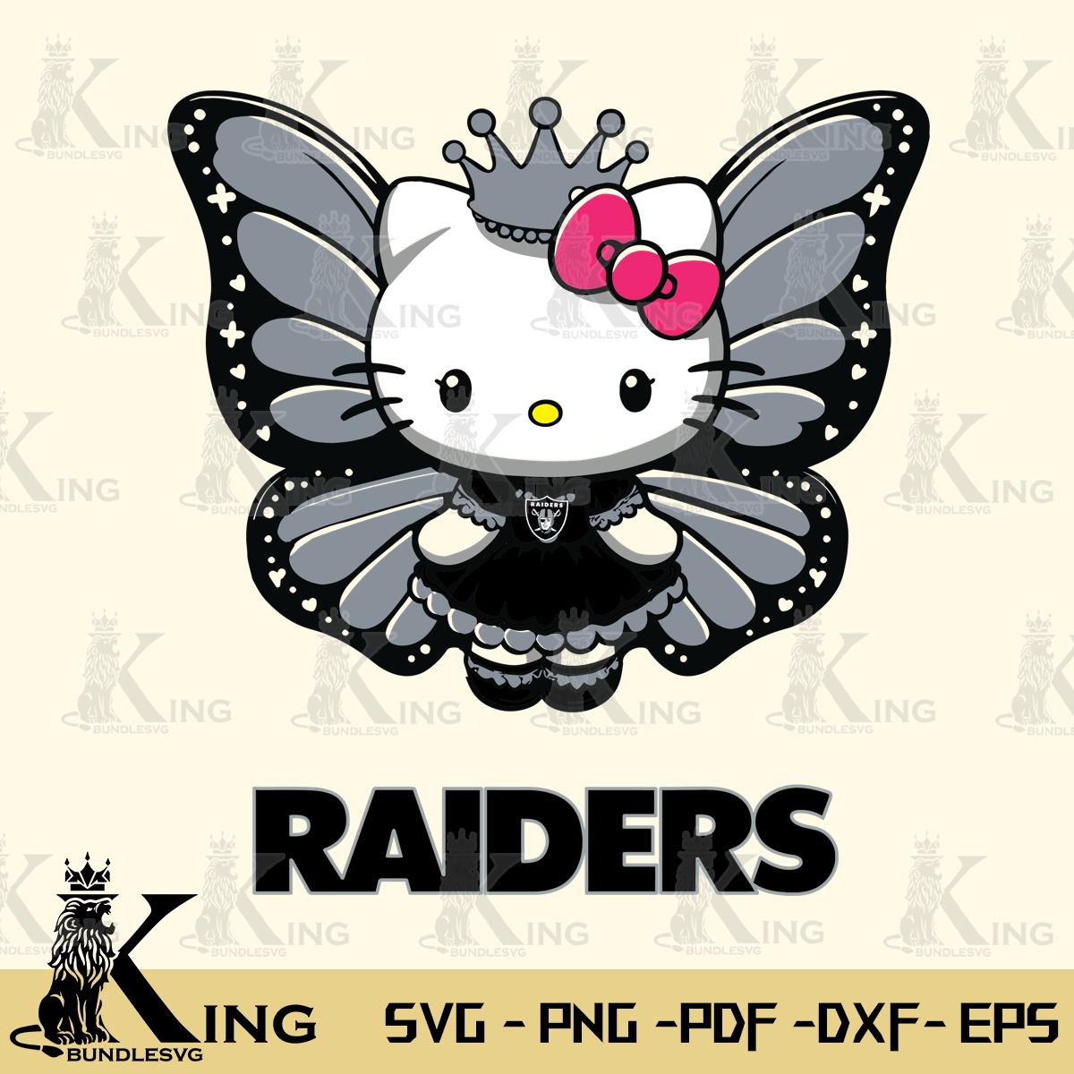 Las Vegas Raiders Kitty Wings & Flowers Svg Eps Dxf Png File, Digital Download