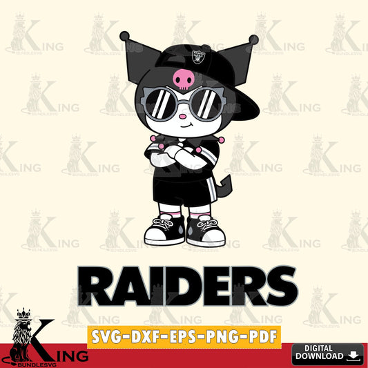 Las Vegas Raiders Kuromi Football Jersey SVG file, Cricut, Cut file  , Digital Download , Instant Download, Sanrio svg, Clipart