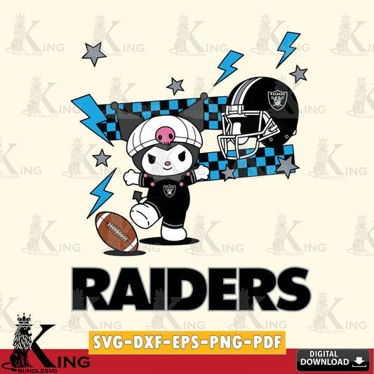 Las Vegas Raiders Kuromi Game Day SVG file, Cricut, Cut file  , Digital Download , Instant Download, Sanrio svg, Clipart