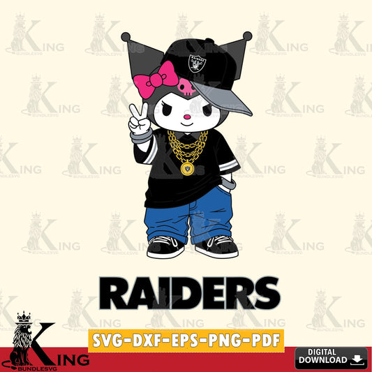Las Vegas Raiders Kuromi Streetwear Style SVG file, Cricut, Cut file  , Digital Download , Instant Download, Sanrio svg, Clipart