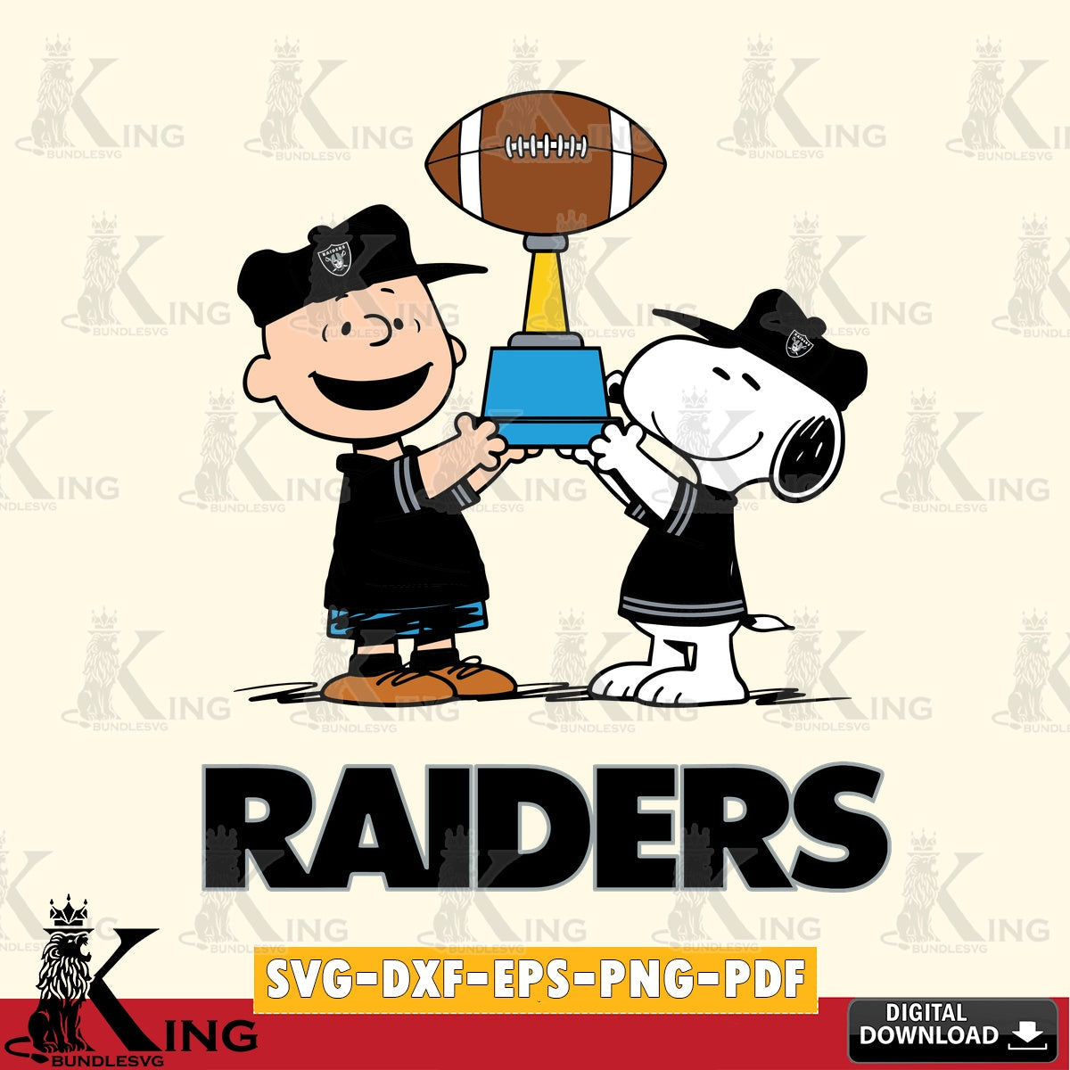 Las Vegas Raiders Peanuts Football Trophy Cricut file , Cut file  , Digital Download , PDF File , Instant Download