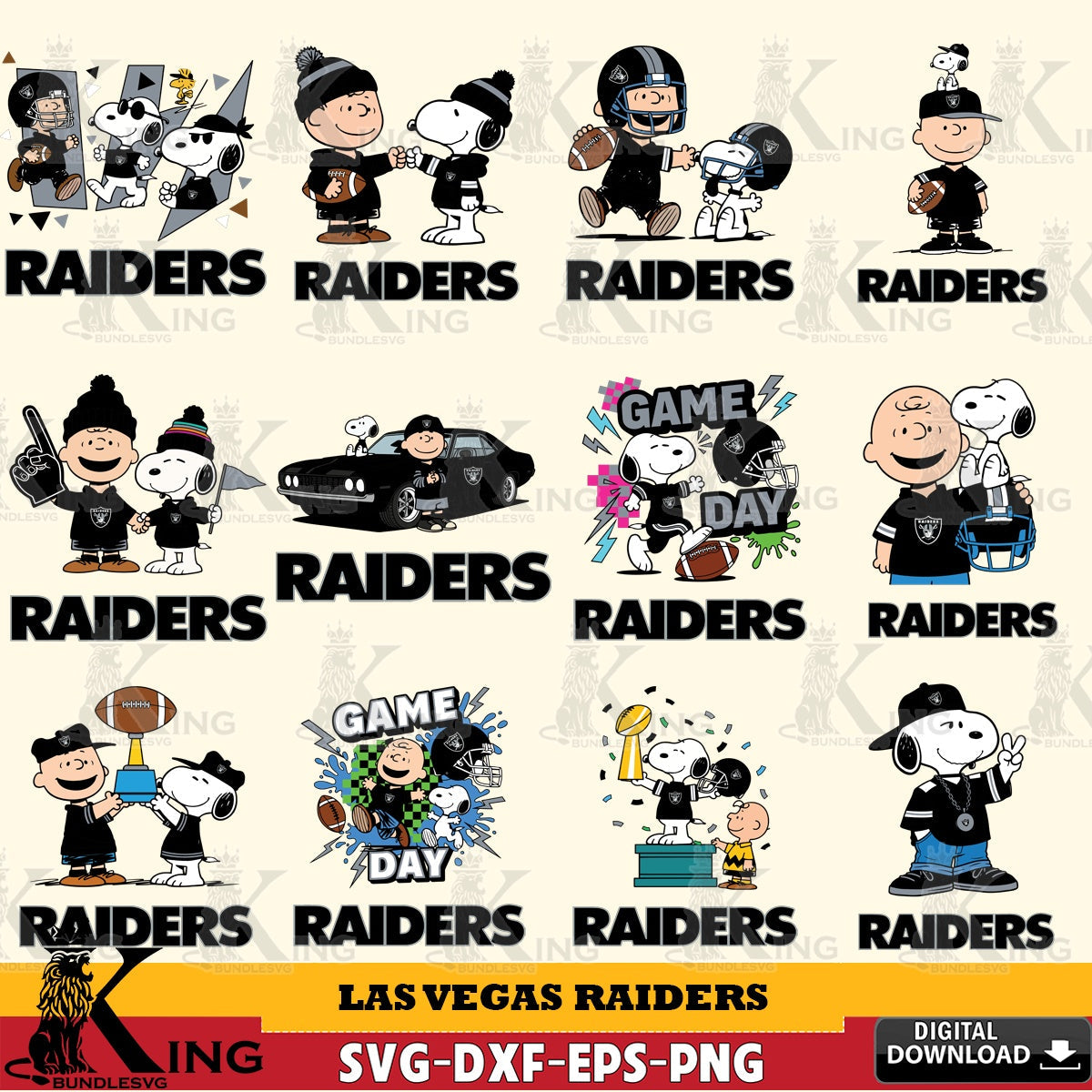 Las Vegas Raiders Peanuts Play Football NFL Bundle Cricut file , Cut file  , Digital Download , PDF File , Instant Download