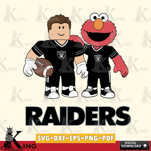 Las Vegas Raiders Roblox & Elmo Football SVG file , Cricut, NFL  File cut , Digital Download , PDF File
