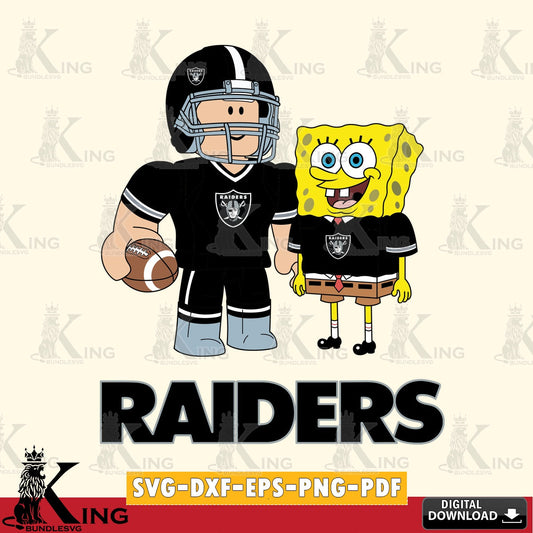 Las Vegas Raiders Roblox & Spongebob Football SVG file , Cricut, NFL  File cut , Digital Download , PDF File