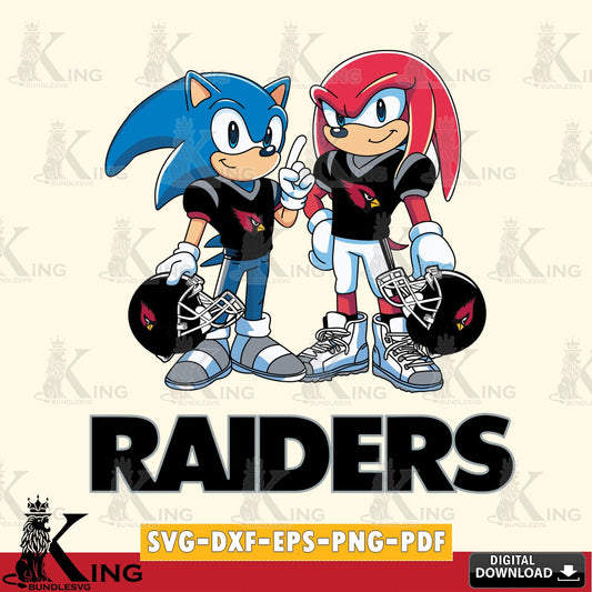 Vector design showing Las Vegas Raiders Sonic and Knuckles Football, high-quality vector for DIY scrapbooking and home decor