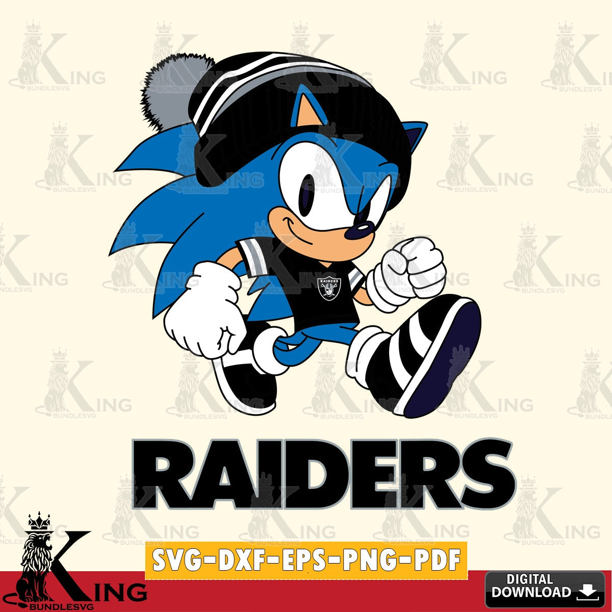 Eye-catching graphic of Las Vegas Raiders Sonic Football, a digital file for silhouette cameo and cricut projects