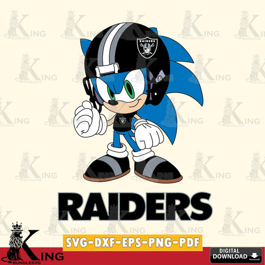 Unique artwork depicting Las Vegas Raiders Sonic Football Mascot as versatile clip art for stickers, decals, and mugs.