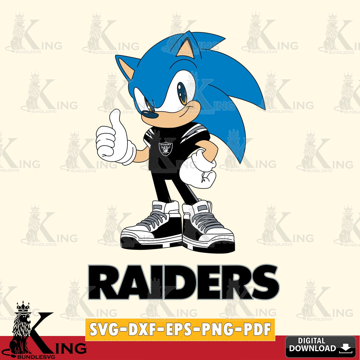 Detailed illustration of Las Vegas Raiders sonic like football, SVG PNG files perfect for Cricut and Silhouette cutting