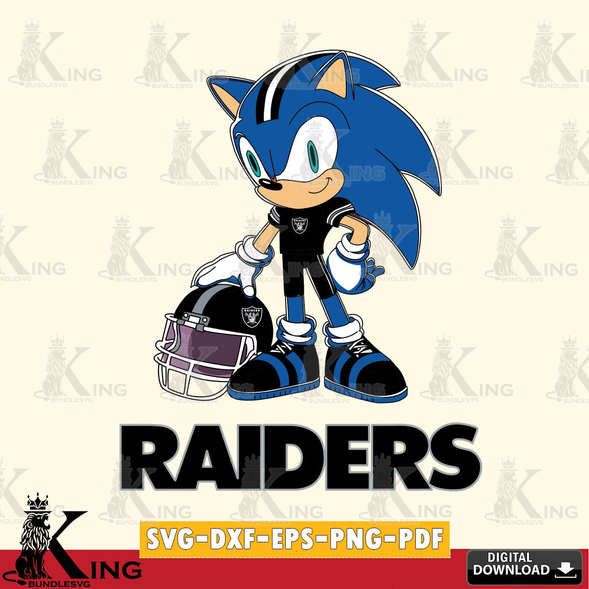 Las Vegas Raiders Sonic Player Football SVG file, Vector , Digital Download , PDF File , Instant Download