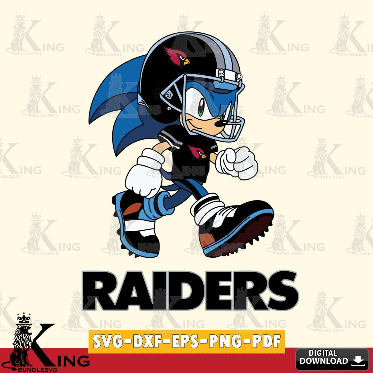 Las Vegas Raiders Sonic Ready Football SVG file, Vector , Digital Download , PDF File , Instant Download