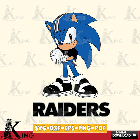 High-quality graphic of Las Vegas Raiders Sonic cute Football vector illustration for POD merchandise and apparel