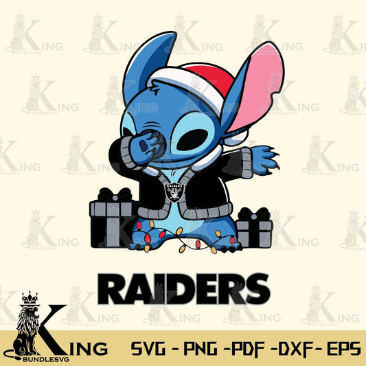 Las Vegas Raiders Stitch Merry Christmas Svg Eps Dxf Png File, Digital Download