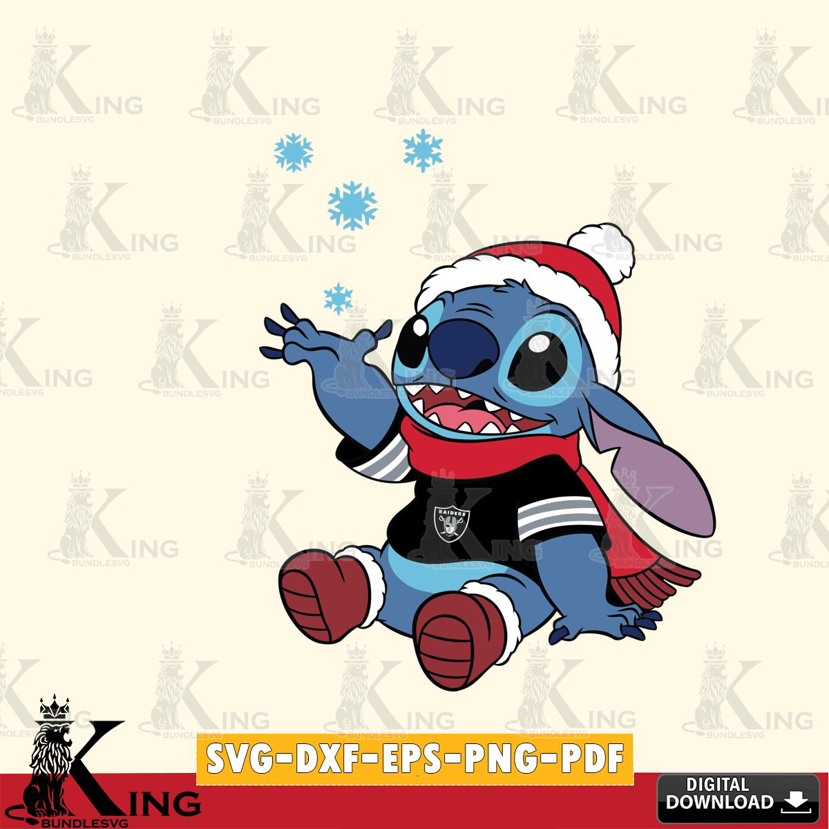 Las Vegas Raiders Stitch Wearing Winter Scarf SVG, NFL for Cricut, Silhouette, Digital Download , file cut