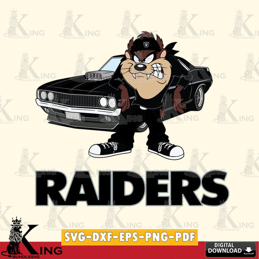 Las Vegas Raiders Taz Racing Car Cut file  , Digital Download , Instant Download, Looney Tunes svg, Football svg