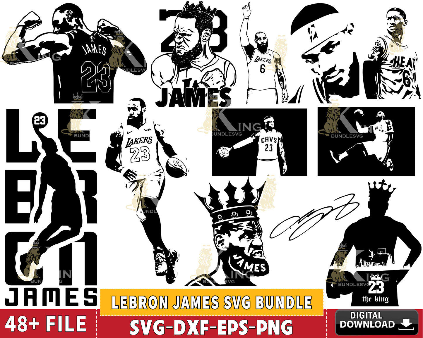 Lebron James svg bundle , The king svg, , Los Angeles svg, LA lakers SVG DXF EPS PNG, Cricut, for Cricut, Silhouette, Digital Download , file cut