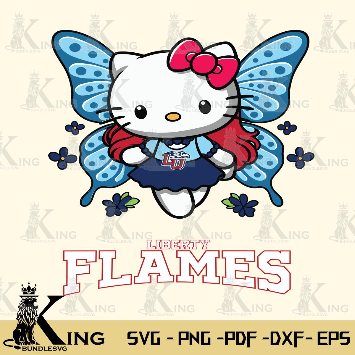 Liberty Flames Butterfly Kitty Charm Svg Eps Dxf Png File, Digital Download