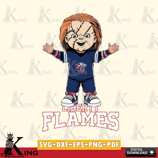 High-quality graphic of Liberty Flames Chucky Football, cut file ideal for vinyl projects and T-shirt printing