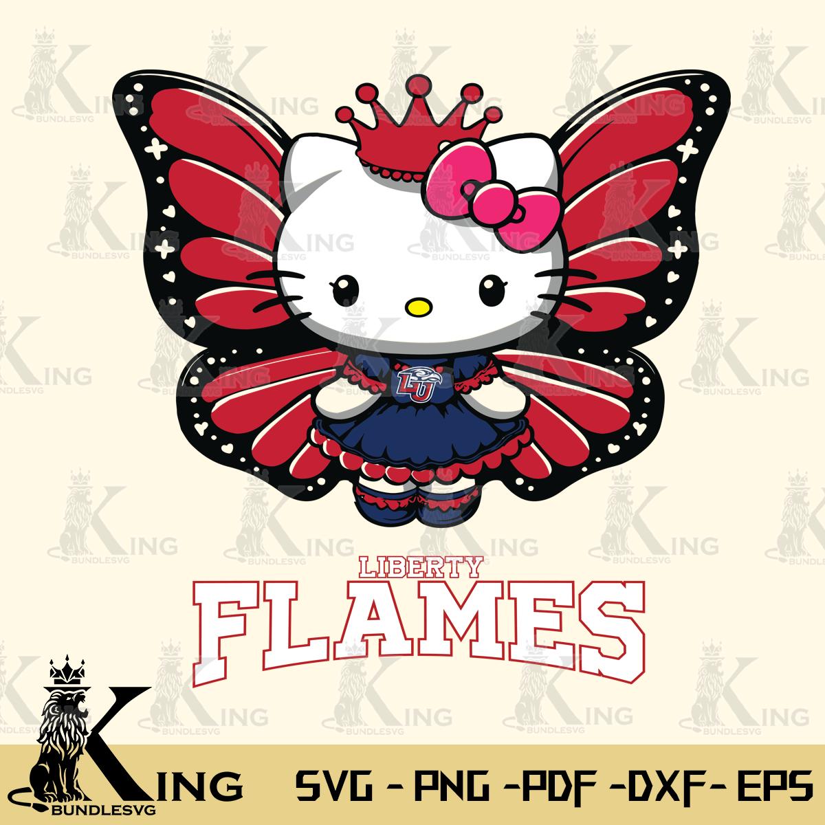 Liberty Flames Kitty Wings & Flowers Svg Eps Dxf Png File, Digital Download