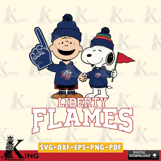 Liberty Flames Peanuts Fan Gear SVG, Cricut, Cut file  , Digital Download , Instant Download, Peanuts svg, NCAA svg, Football svg, Sport svg