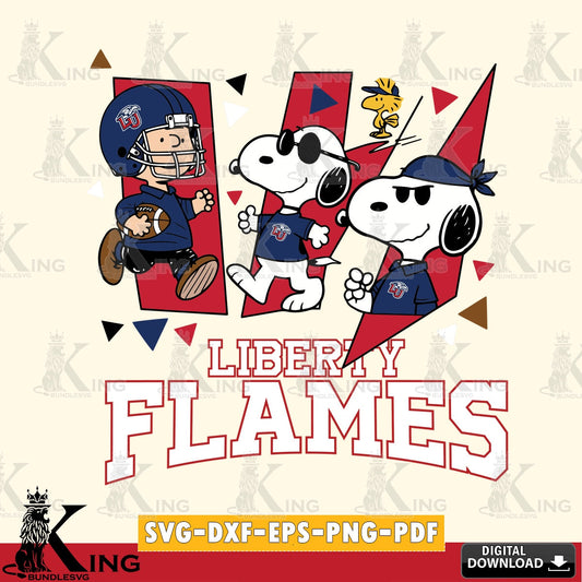 Liberty Flames Peanuts Joe Cool SVG, Cricut, Cut file  , Digital Download , Instant Download, Peanuts svg, NCAA svg, Football svg, Sport svg