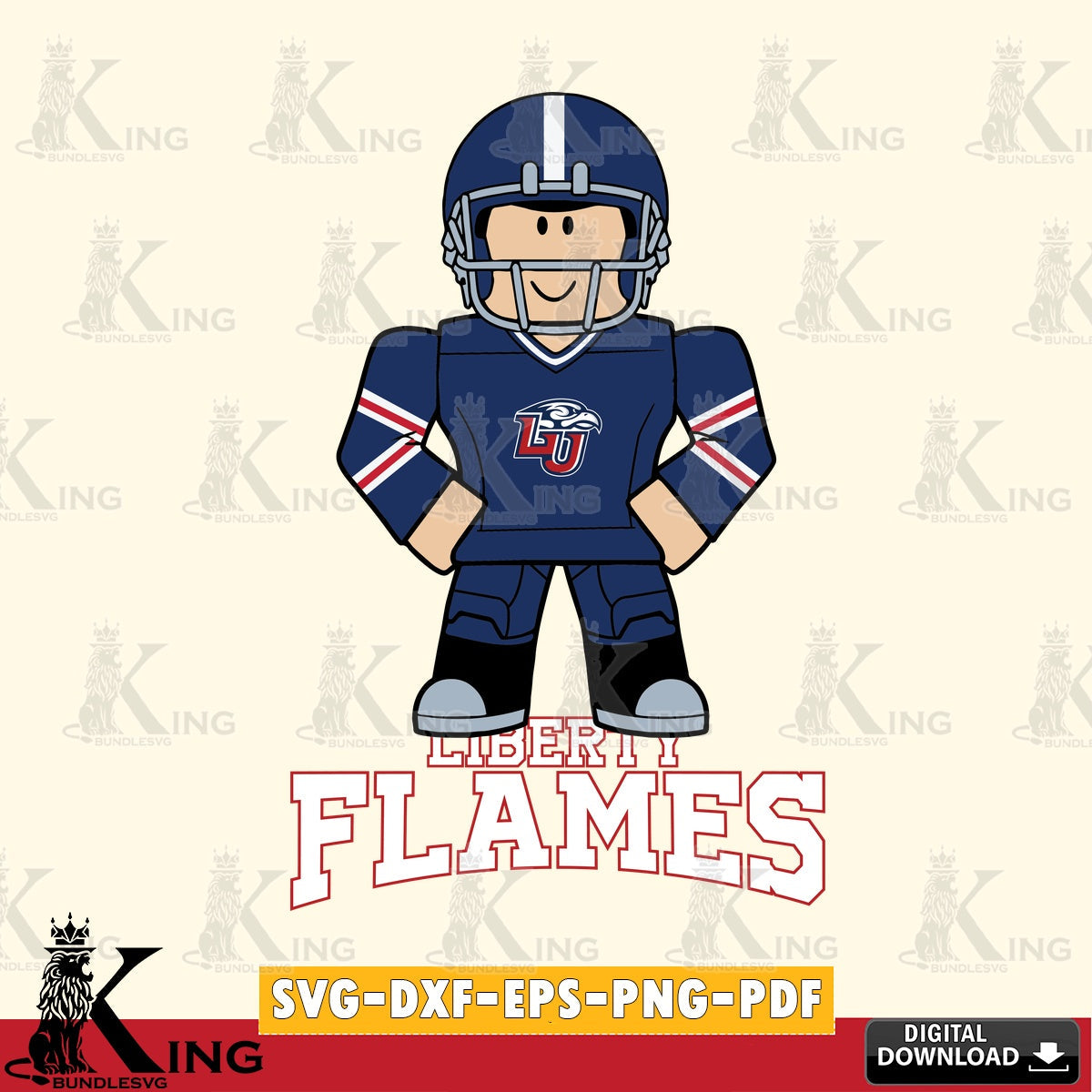 Liberty Flames Roblox Cool Football SVG file , NCAA Cricut,  File cut , Digital Download , PDF File