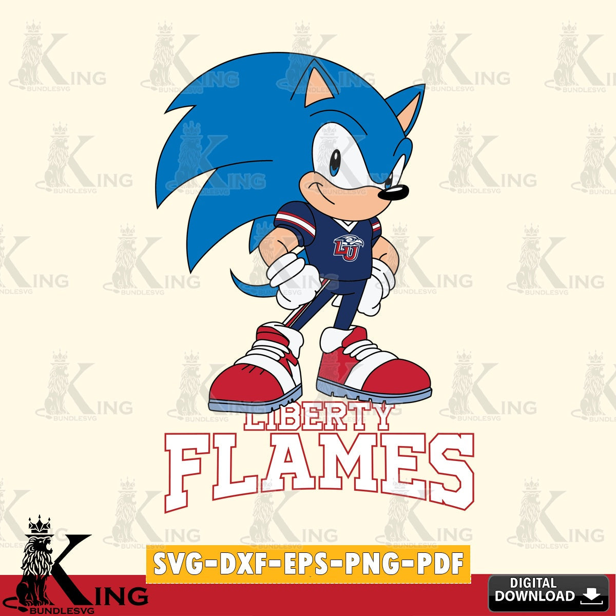 Beautiful illustration of Liberty Flames Sonic Football Star Mascot, high-quality vector for DIY scrapbooking and home decor
