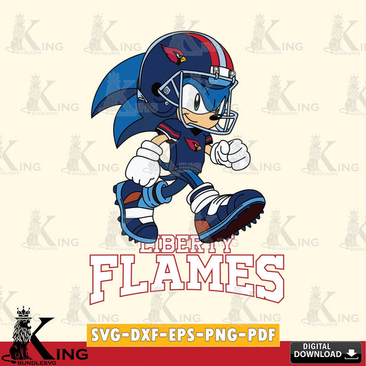 Liberty Flames Sonic Ready Football SVG file, Vector , Digital Download , PDF File , Instant Download