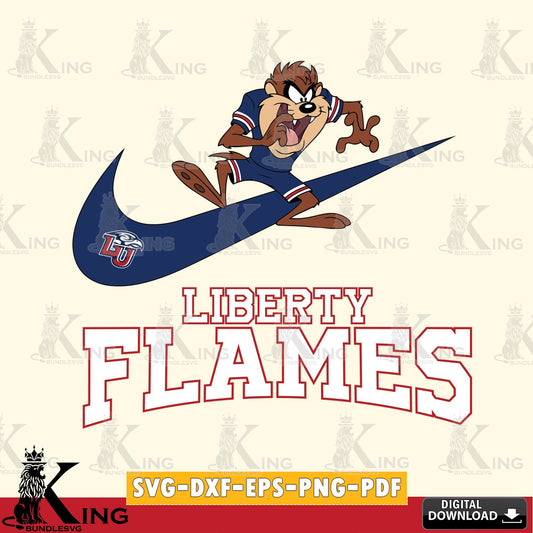 Liberty Flames Taz Football Nike SVG file, Cut file  , Digital Download , Instant Download, Taz svg, NCAA svg