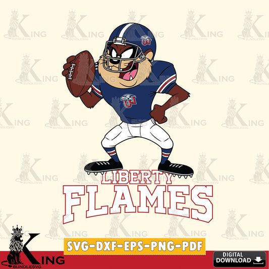 Liberty Flames Taz Football Player SVG file, Cut file  , Digital Download , Instant Download, Taz svg, NCAA svg